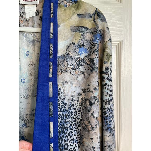 Vintage Pierre Lamonte Open Front Jacket Trim Detail Sz 12 Made in USA Artsy - Picture 9 of 13